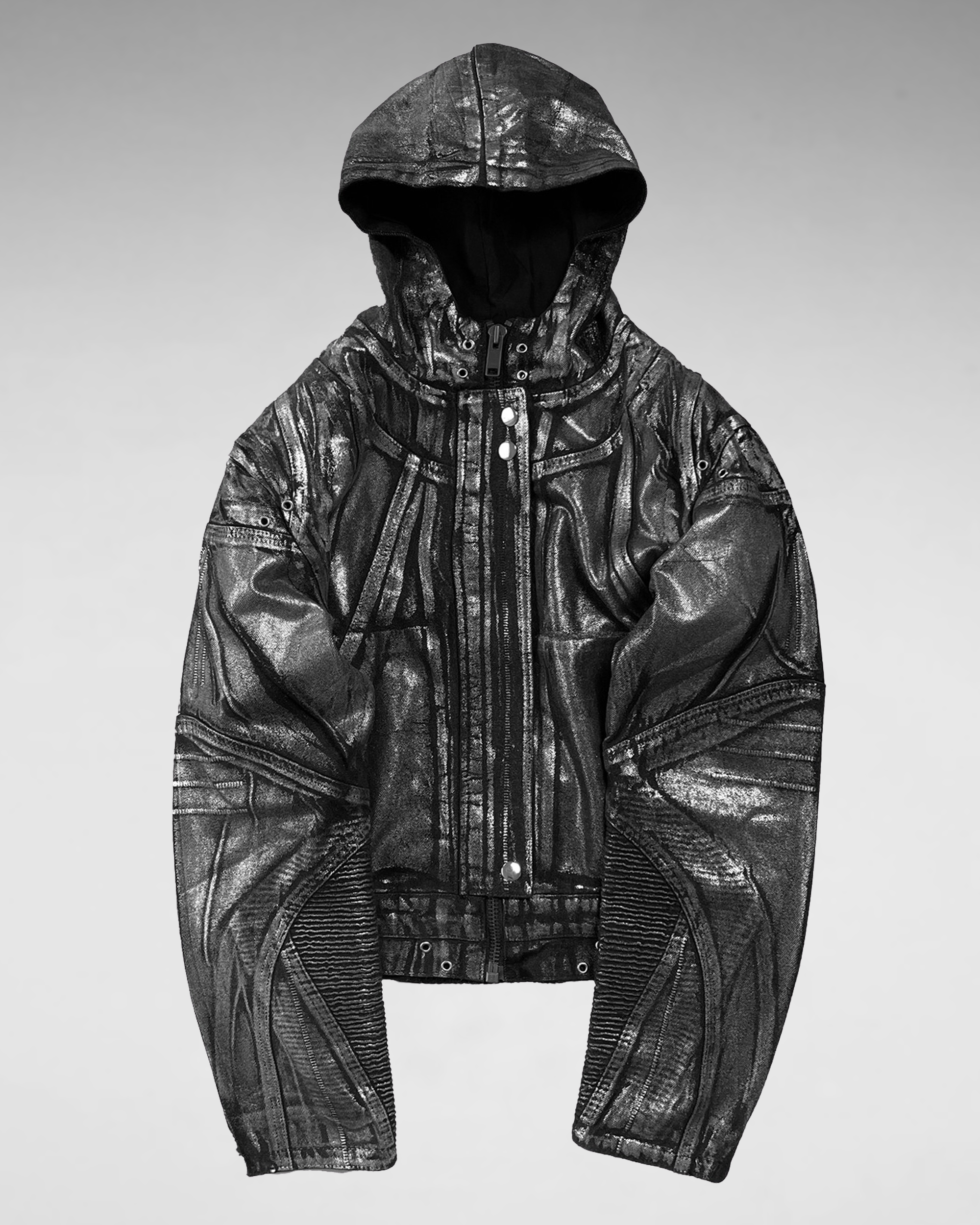 CRACKED DENIM PAINTER JACKET