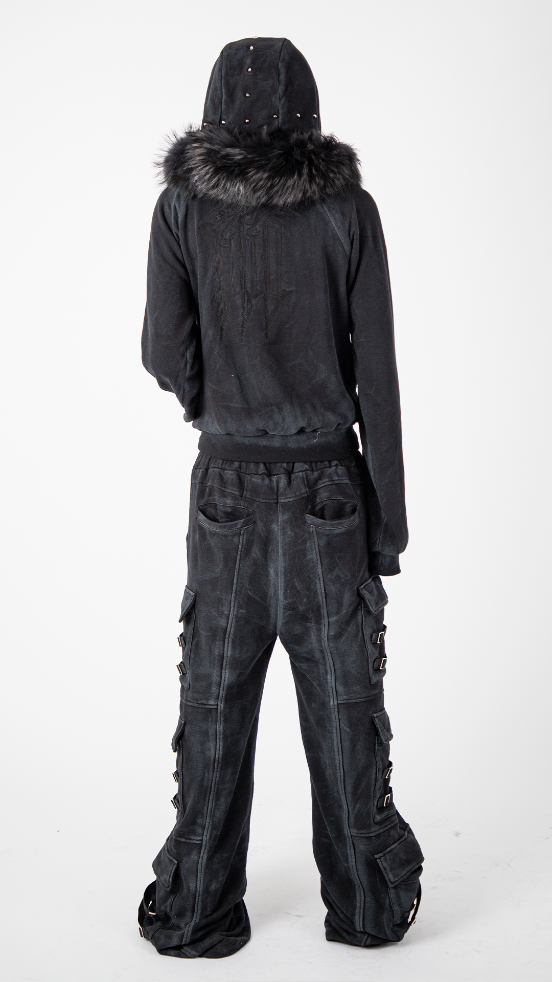 "OBSIDIA" FOX FUR WAXED HOODIE