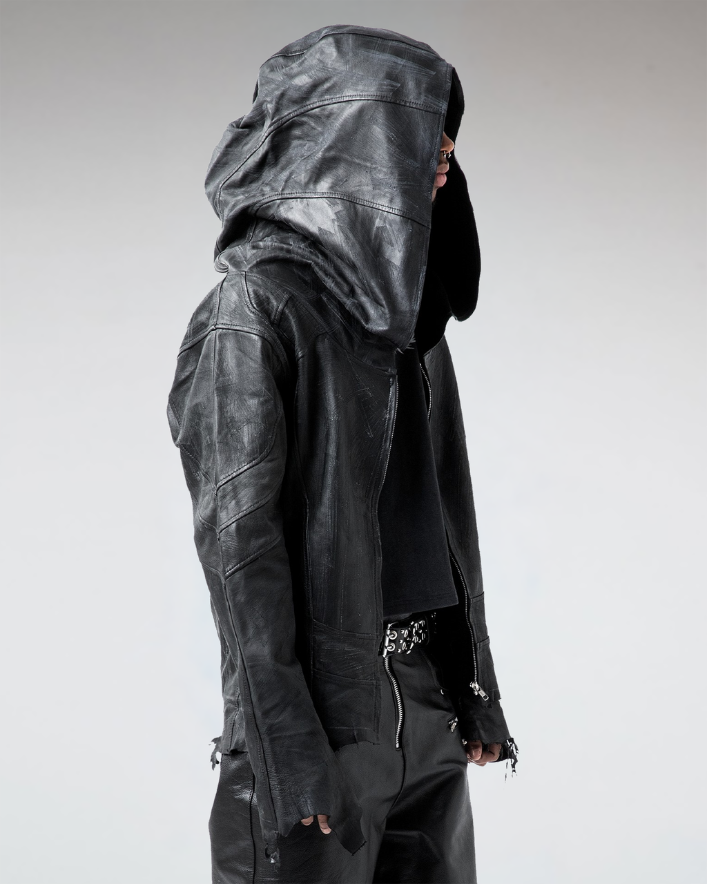 "SPECTRE" LEATHER HOODIE