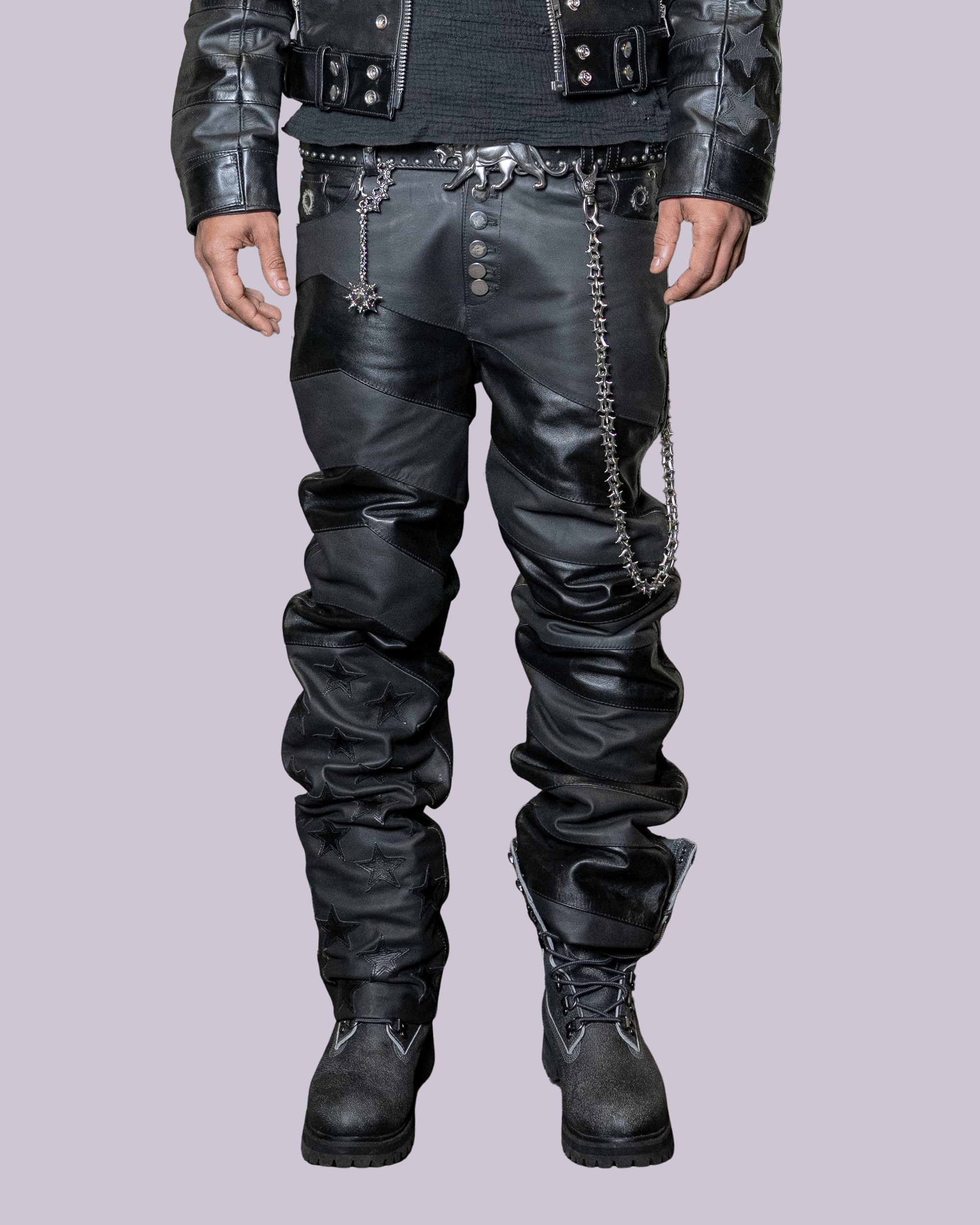 BLKAMERIKA LEATHER MOTO PANTS