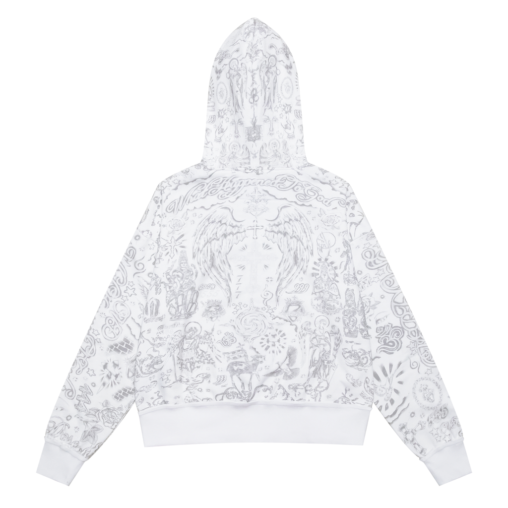 TATTOO ANGEL ZIP UP HOODIE
