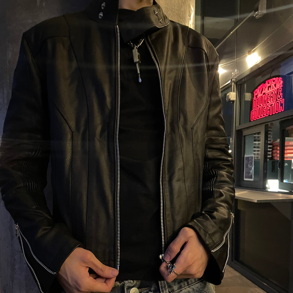 "SLATE" LEATHER JACKET