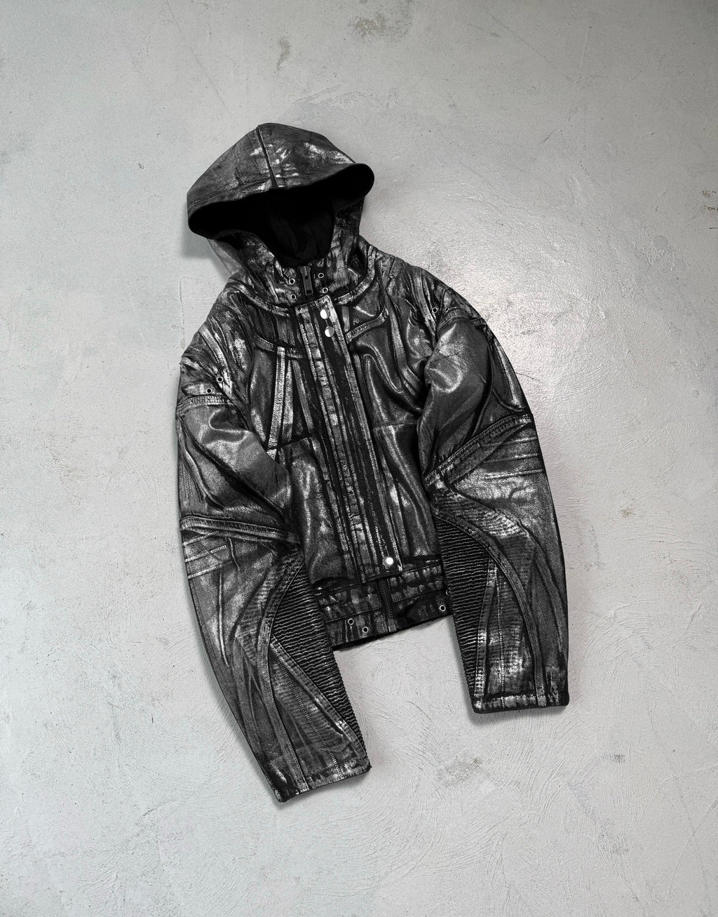 CRACKED DENIM PAINTER JACKET