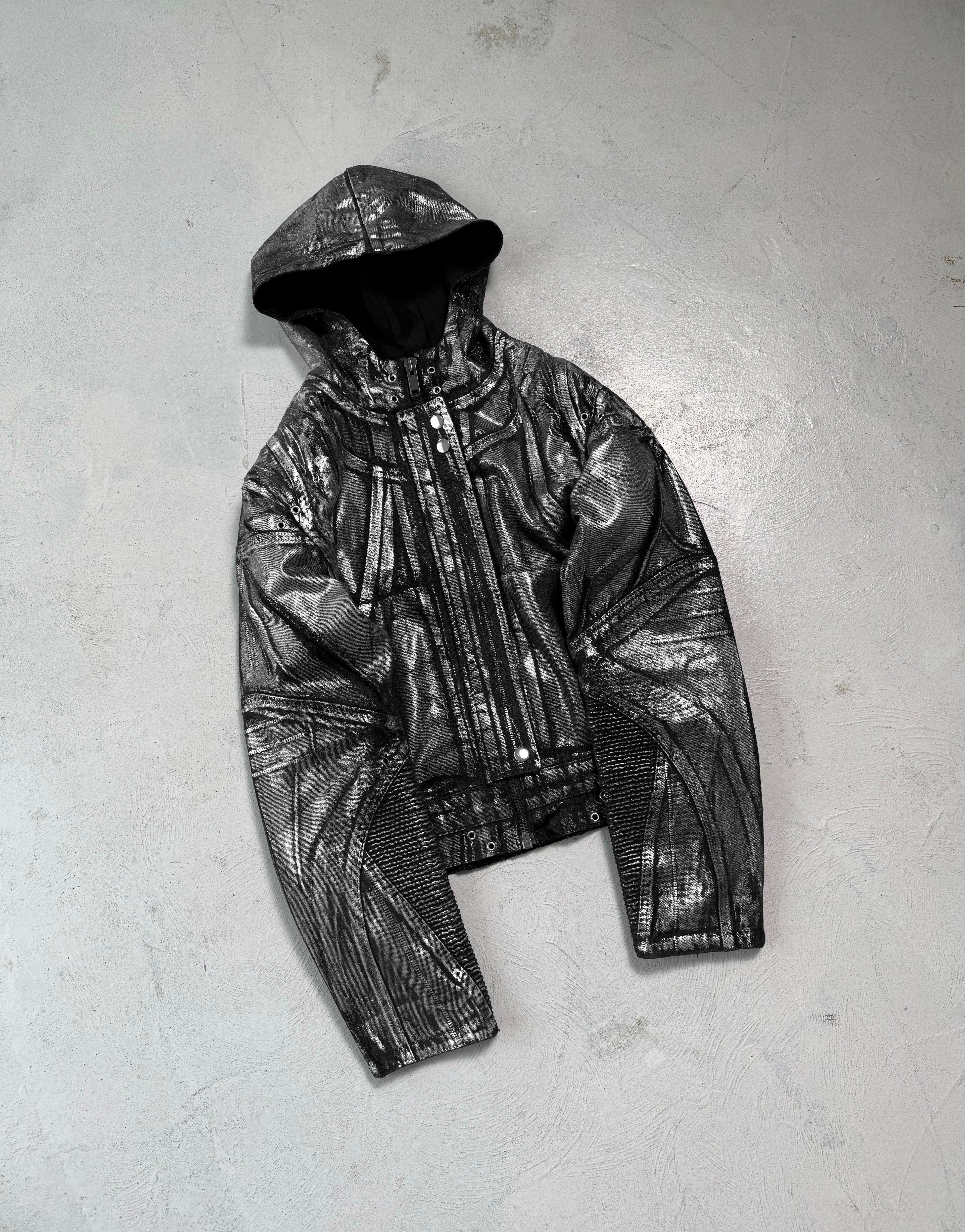 CRACKED DENIM PAINTER JACKET