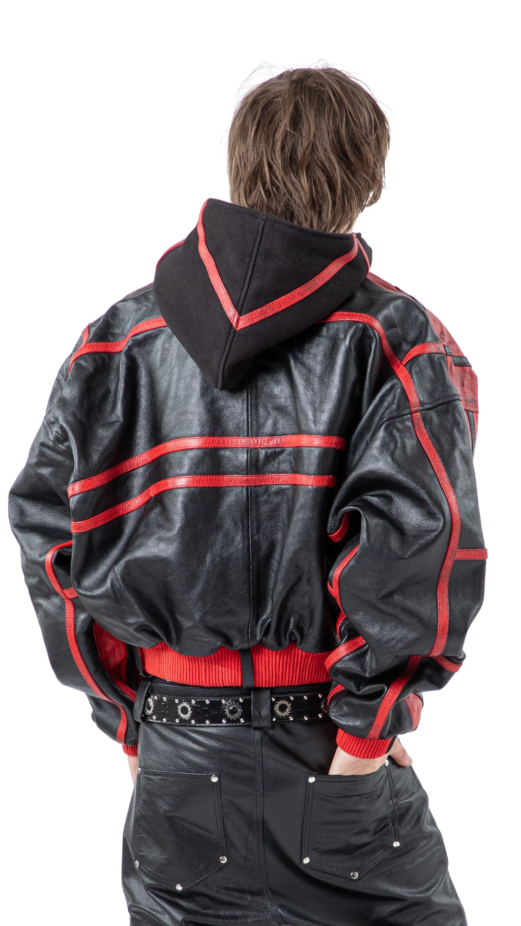 "PRYZM" 2TONE RED/BLACK LEATHER SET