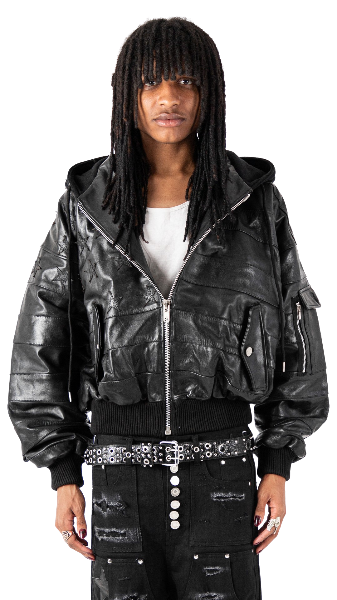 "BLKAMERIKA" LEATHER BOMBER