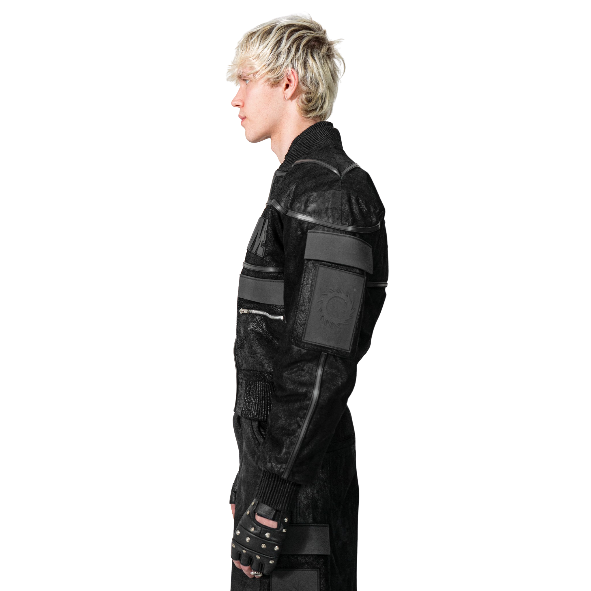 CRACKED LEATHER BOMBER