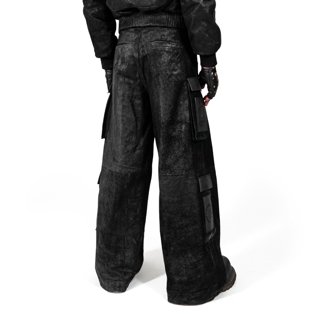 CRACKED LEATHER PANTS