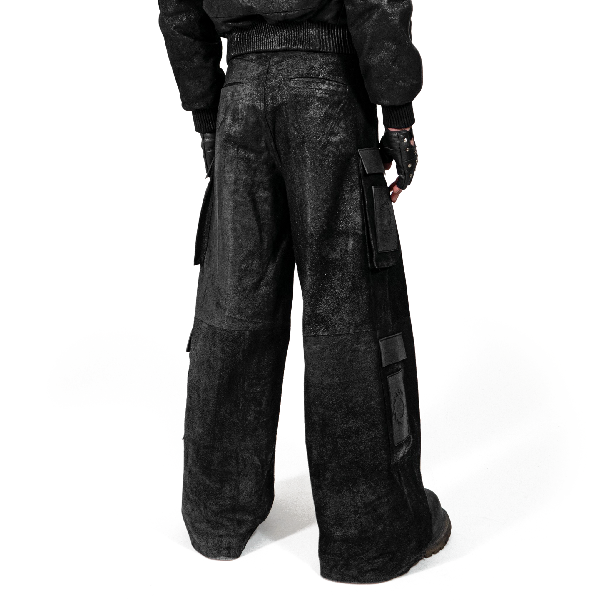 CRACKED LEATHER PANTS