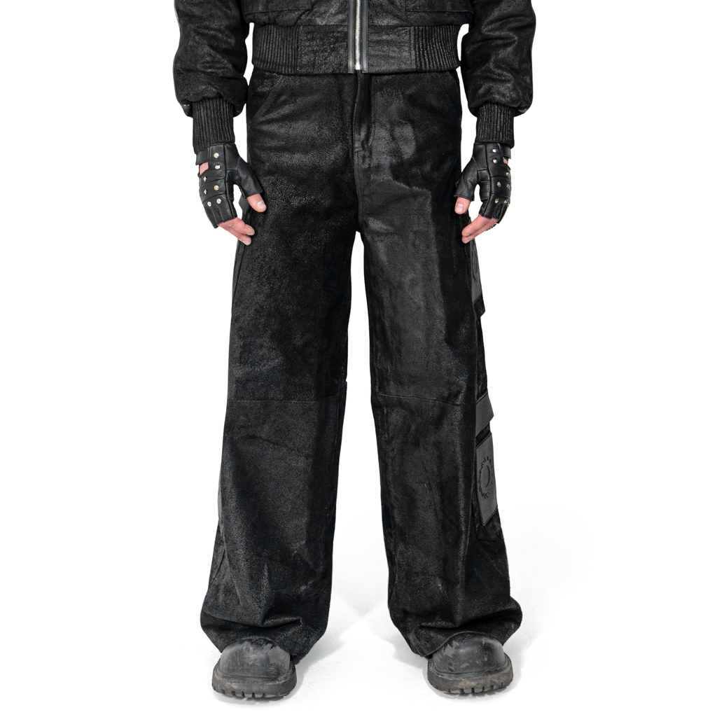 CRACKED LEATHER PANTS