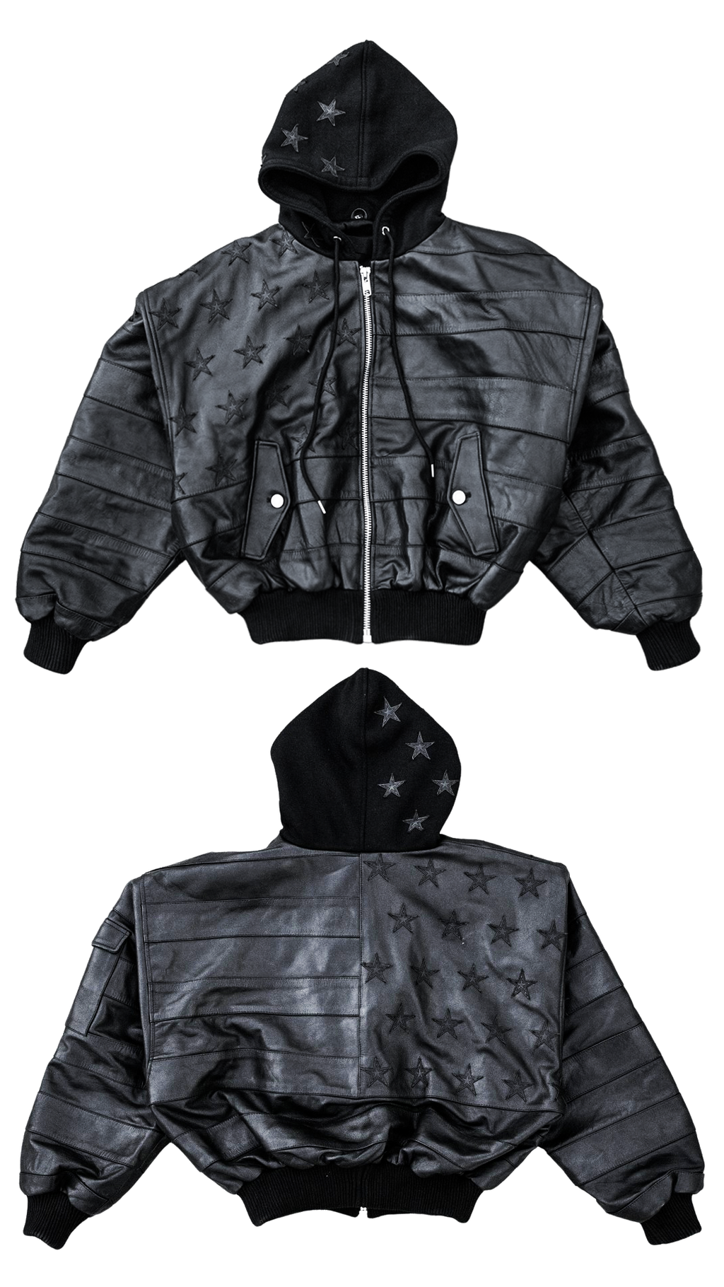 "BLKAMERIKA" LEATHER BOMBER