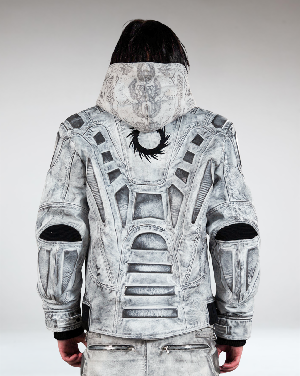 MECH WHITE LEATHER JACKET