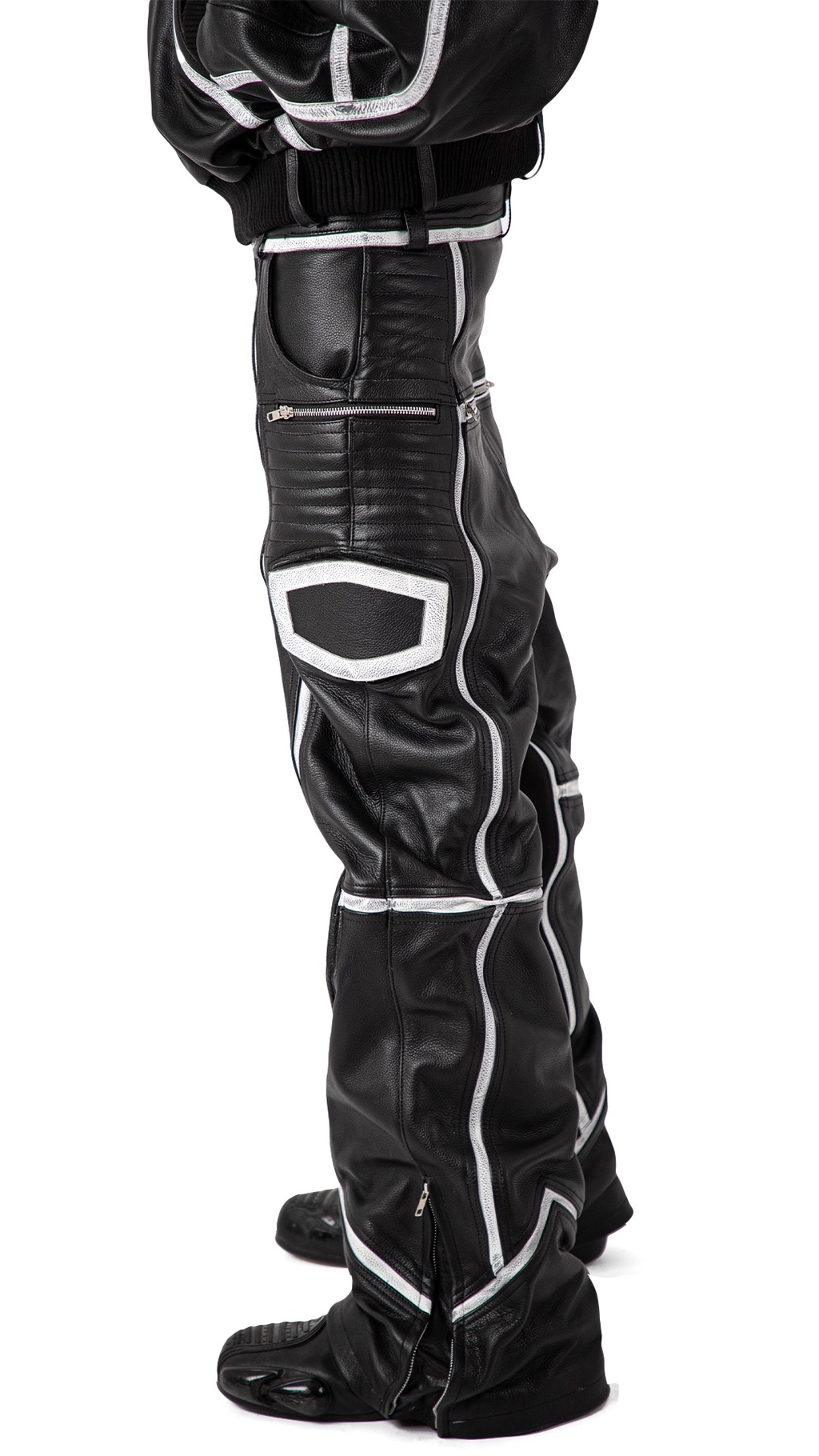 "PRZYM" WHITE/BLACK LEATHER SET