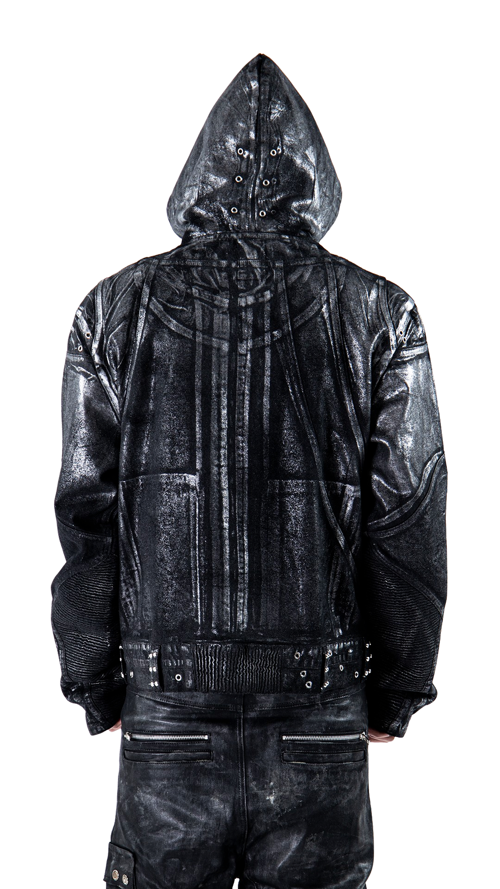 CRACKED DENIM PAINTER JACKET