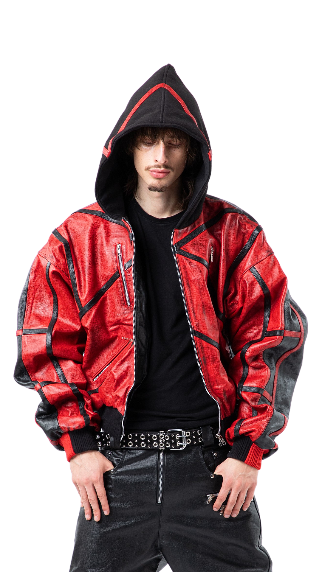 "PRYZM" 2TONE LEATHER BOMBER