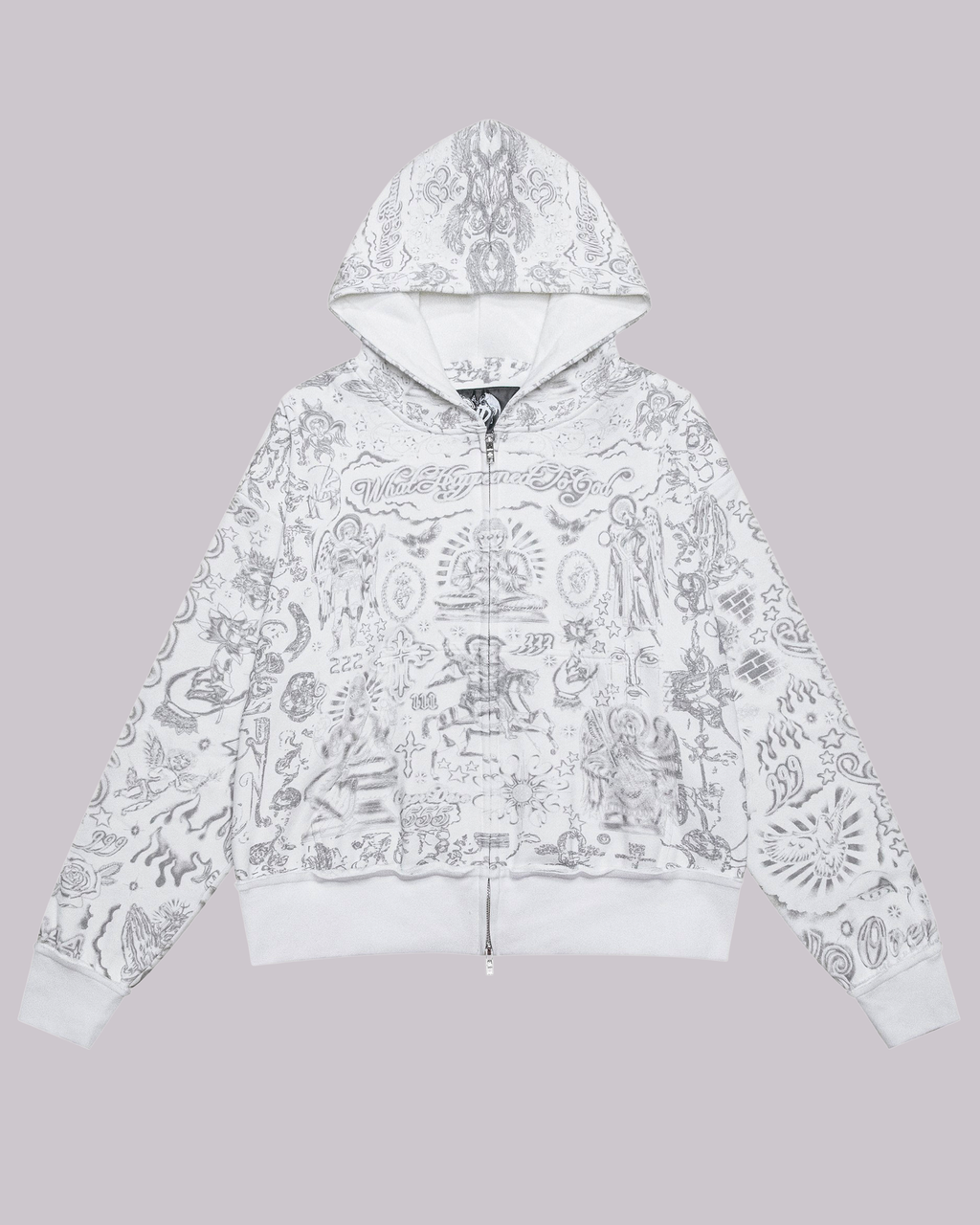 TATTOO ANGEL ZIP UP HOODIE