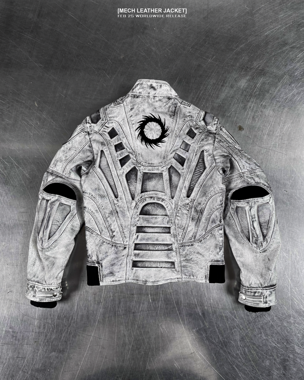 MECH WHITE LEATHER JACKET