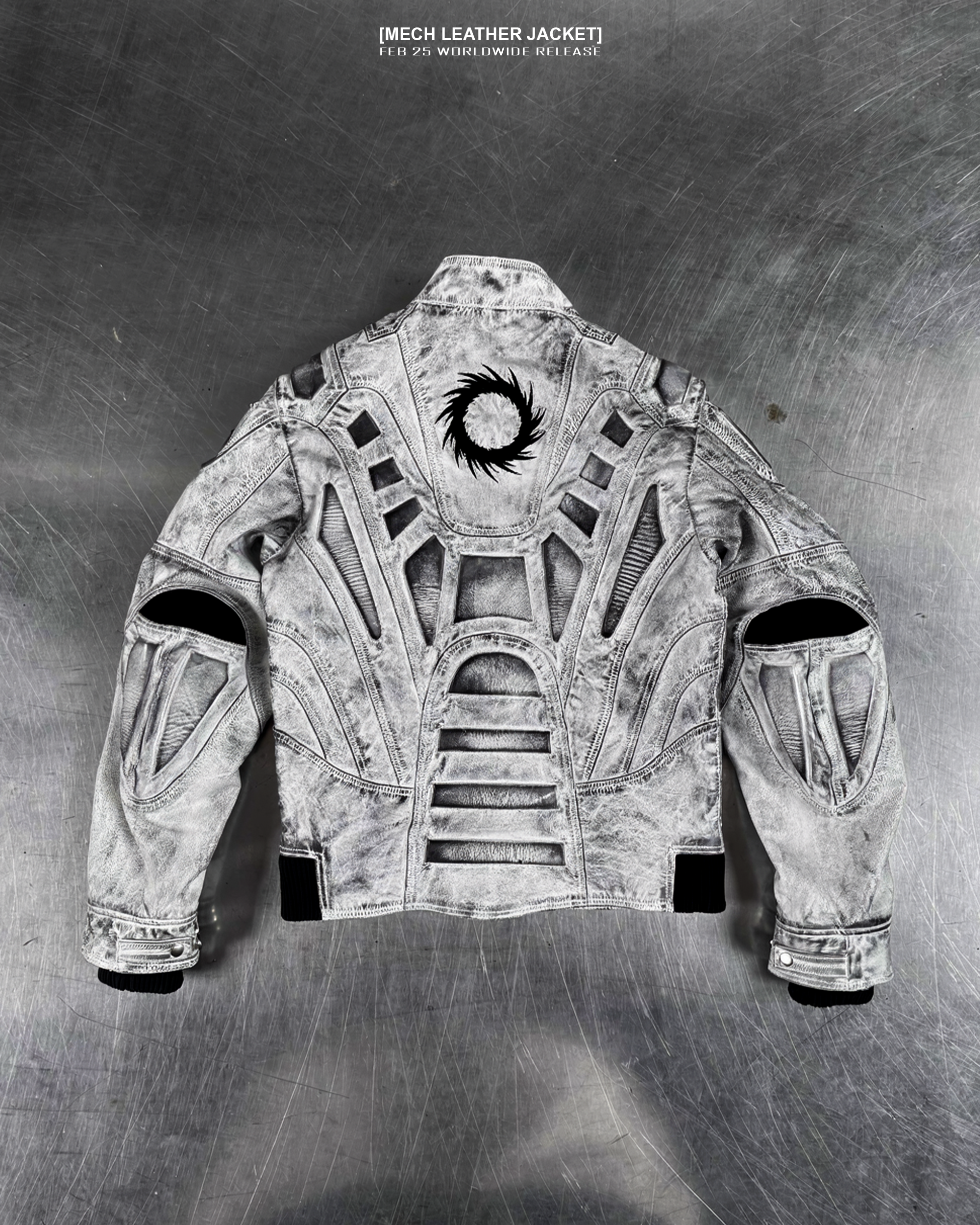MECH WHITE LEATHER JACKET