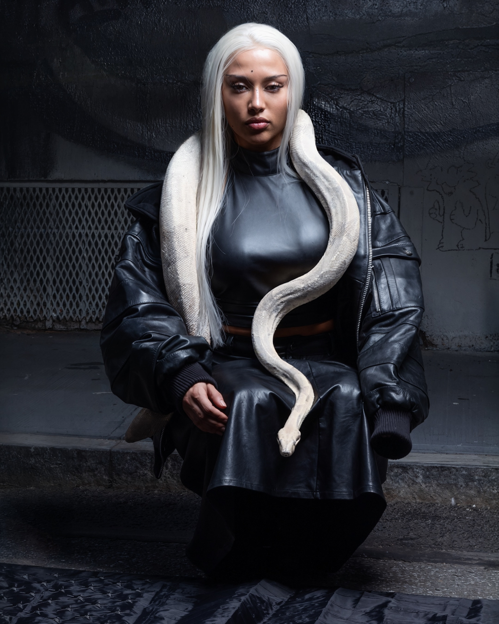 "BLKAMERIKA" LEATHER BOMBER