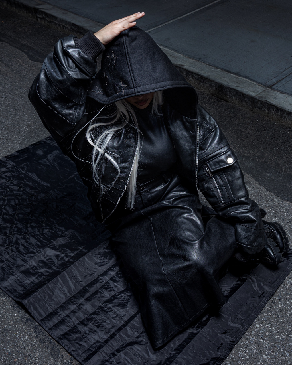 "BLKAMERIKA" LEATHER BOMBER