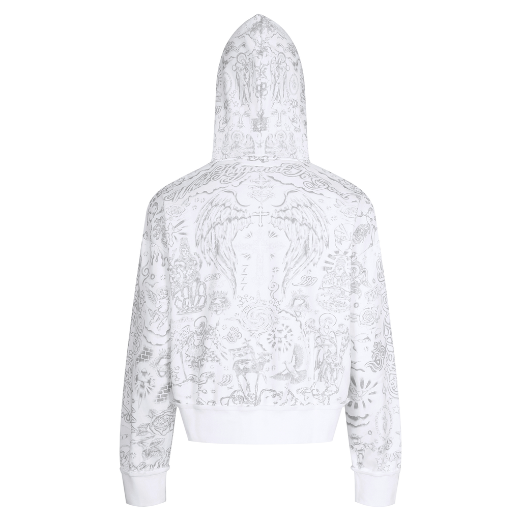 TATTOO ANGEL ZIP UP HOODIE