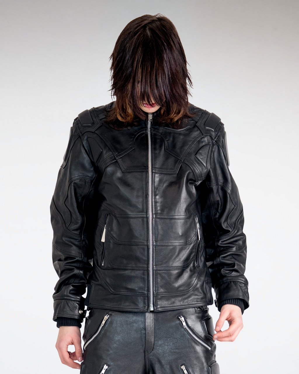 MECH BLACK LEATHER JACKET
