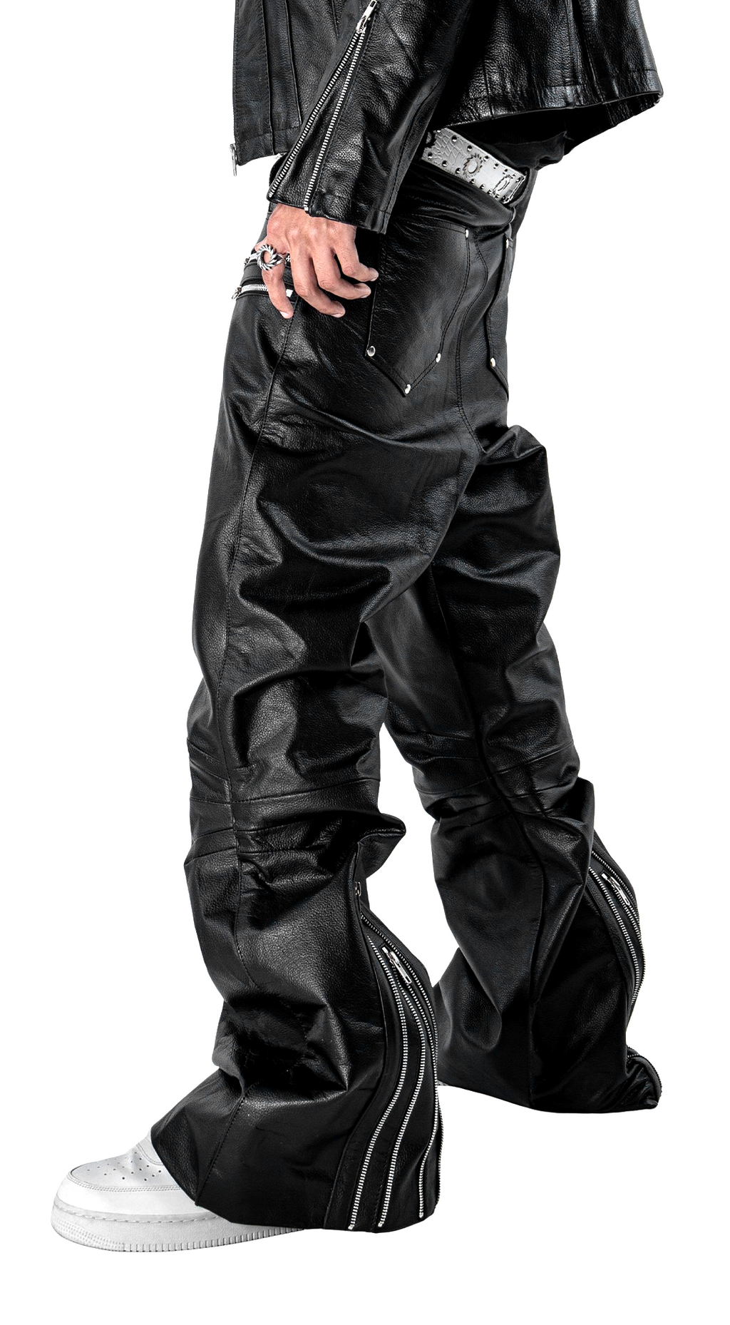 "SLATE" LEATHER PANTS